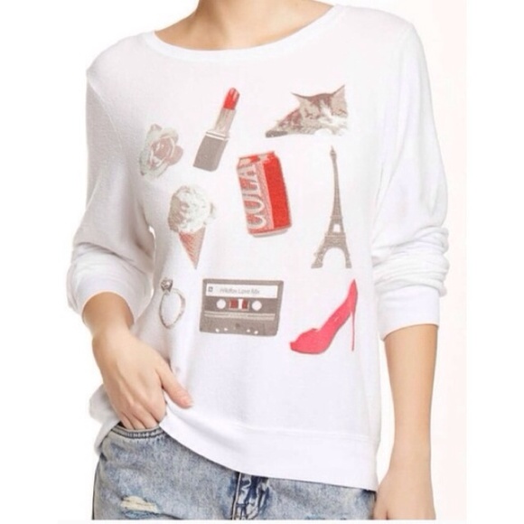 Wildfox My Favorite Things sweater XS white label