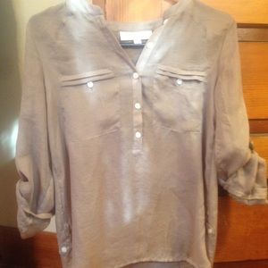 Taupe blouse perfect for fall