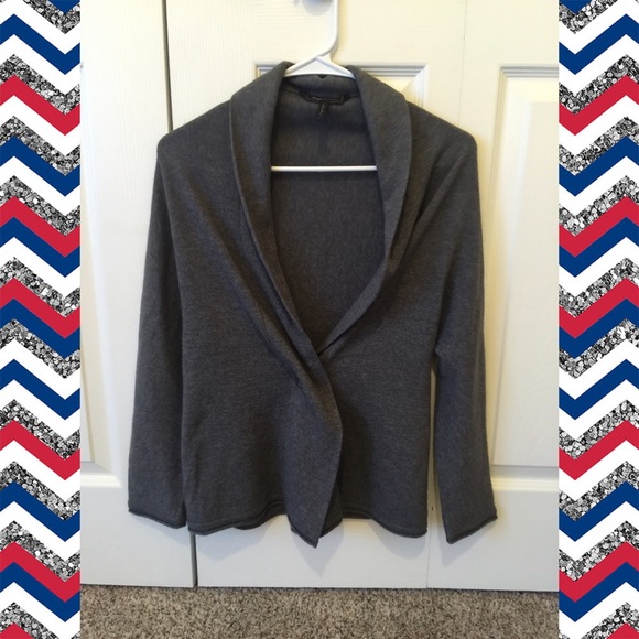 BCBG Gray Draped Sweater