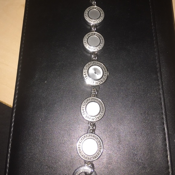 Silver COACH watch/ bracelet