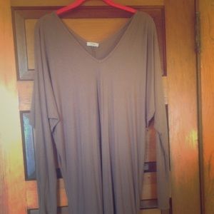 Long sleeve light brown dress
