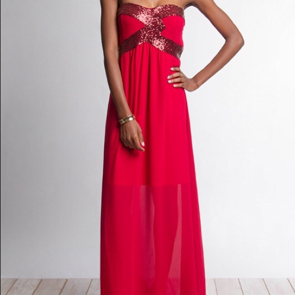 Tube maxi dress with sequins