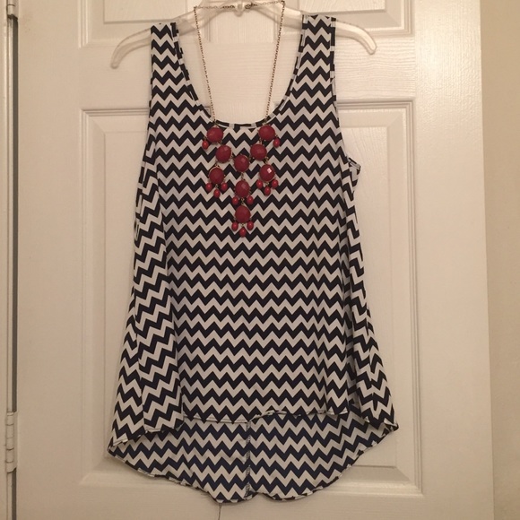 Navy blue chevron top