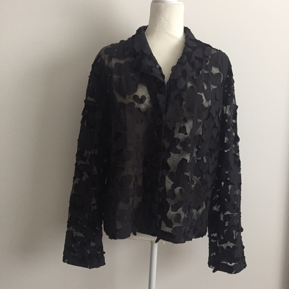 Kari New York luxe black light blazer top