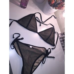 2 piece Mesh bathing suit.