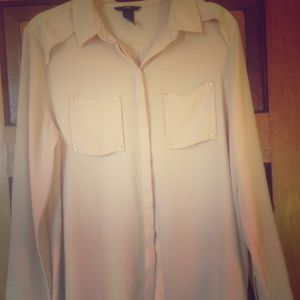 light pink dress blouse with gold details