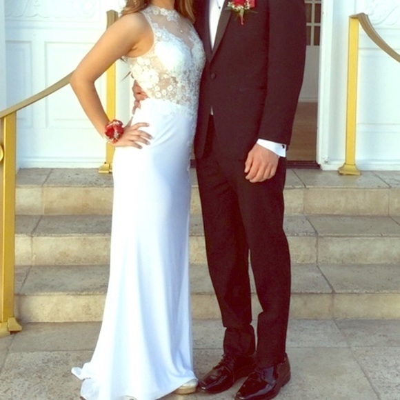 White floor length dress