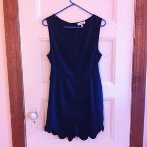 Navy scalloped romper