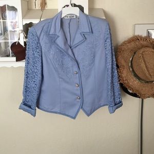 Jacket Light blue embroidered