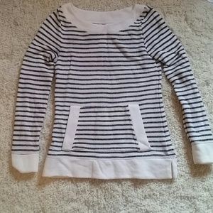 Banana Republic Navy & White Stripe Sweatshirt