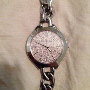 Brand new Michael Kors watch with pink crystals