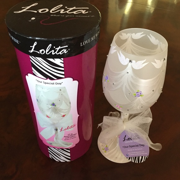 NWT Lolita "my special day" wedding wine glass