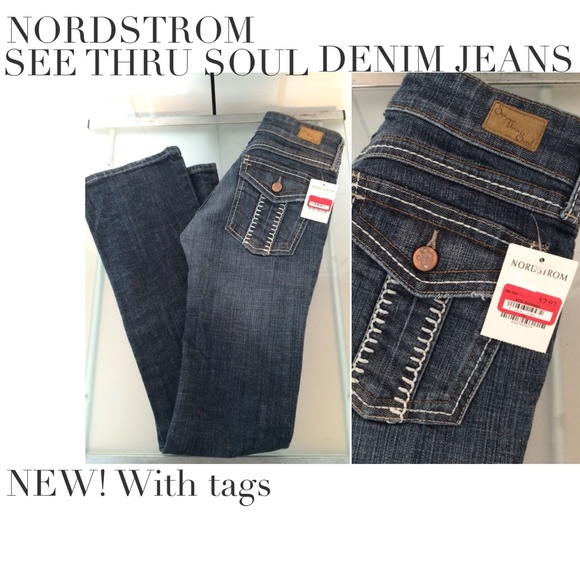 NORDSTROM SEE THRU SOUL BOOTCUT VINTAGE WASH JEANS - Picture 1 of 4