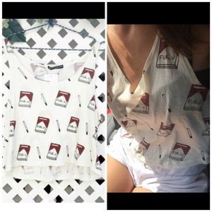 🌀RESERVED🌀Rare Brandy Melville Fuk U Cig Tank🚬