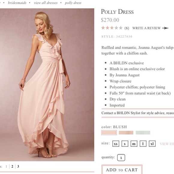 Gorgeous Small blush chiffon wrap bridesmaid dress