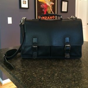 Coach Black Leather Briefcase