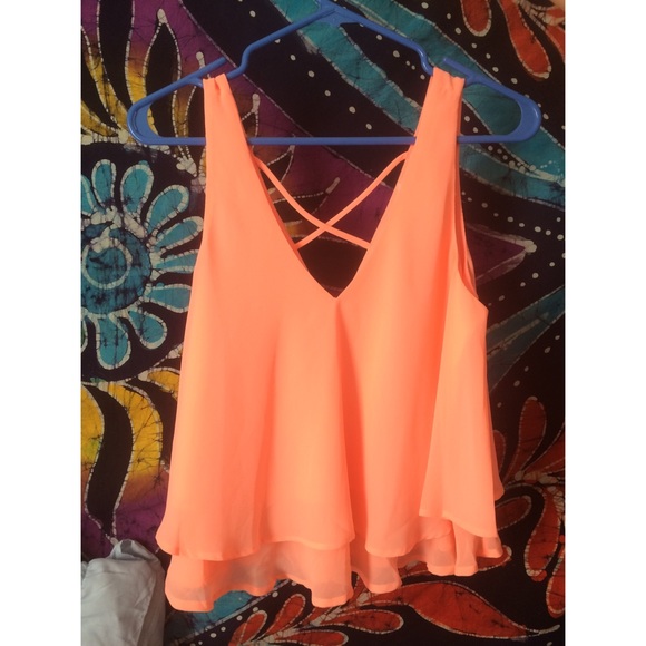 Flowy neon orange tank