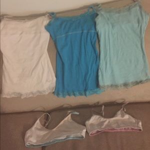 Size 14 girls justice tank and sports bra bundle