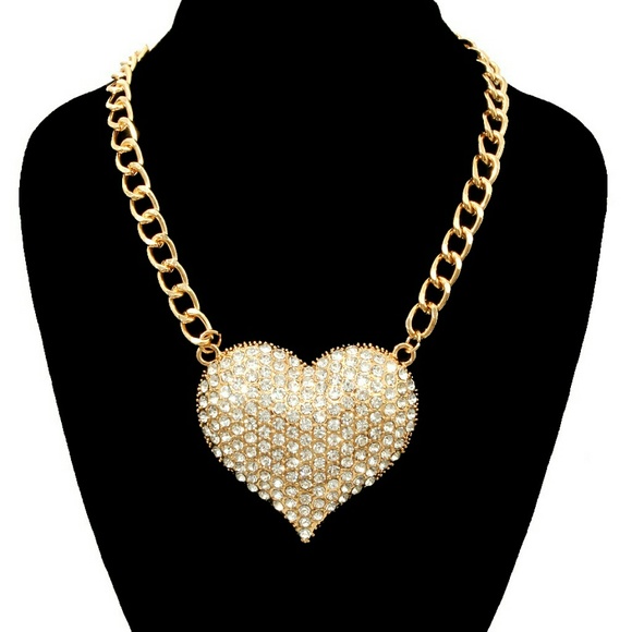 B4L HAIR HEART NECKLACE /EARRING SET