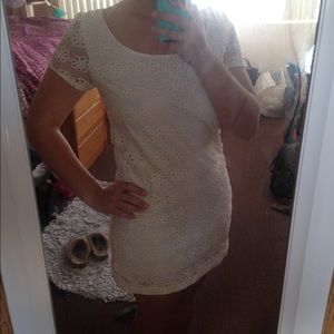 Ivory lace bodycon dress