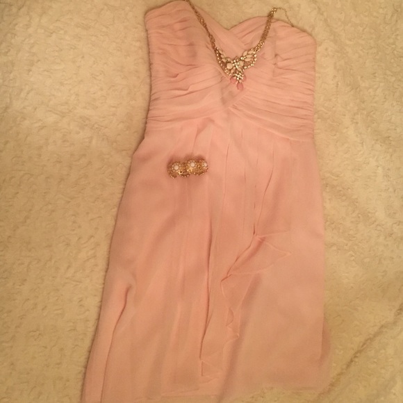David's Bridal light pink dress