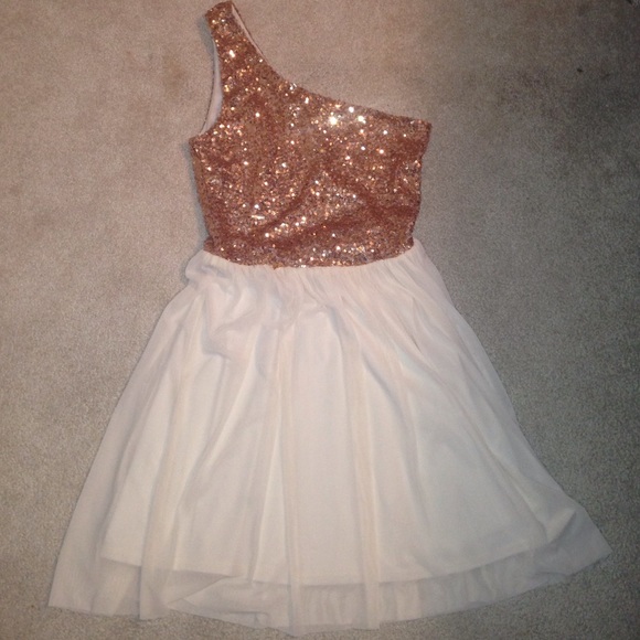 Gold and cream dress