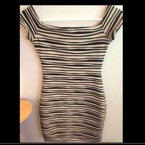 Black & creme stripe dress