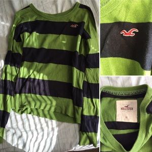 Green and Navy Blue Hollister Sweater