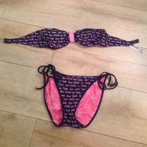 cute Pink VS bando and bottoms