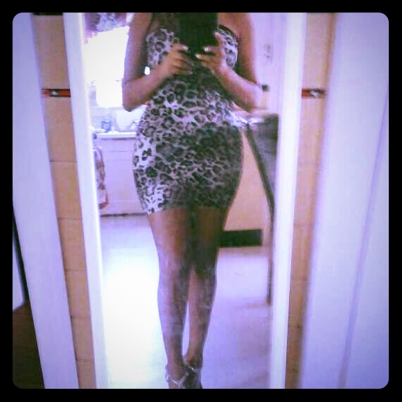 Sexy animal print mini dress size S to M