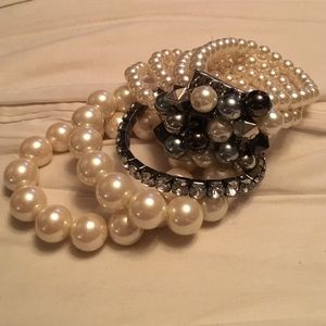 EXPRESS Pearl Arm Candy Bracelet Set