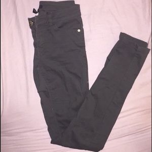 Army green skinny jeans