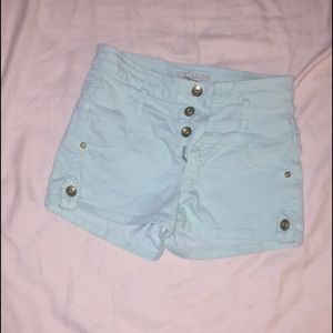 Light blue high waisted shorts