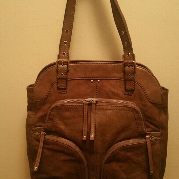 Brown leather purse