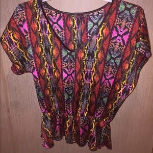 Aztec Peplum Top