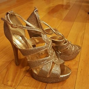 Strappy Gold Guess Heels