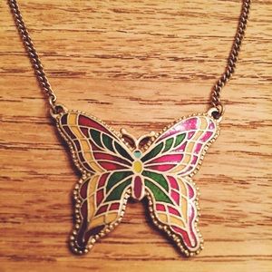 Vintage Butterfly Choker Necklace