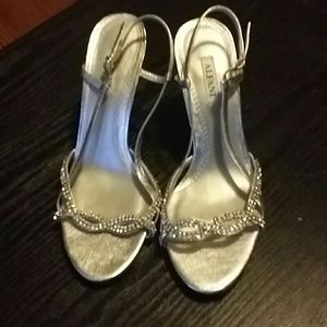 Silver high heels