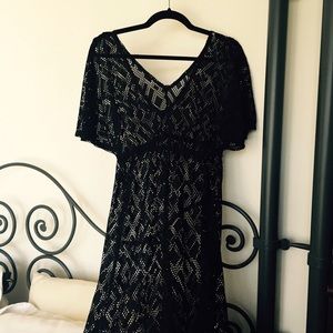 Lace floor length cover up