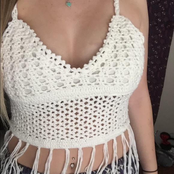 Crochet Fringe Crop Top