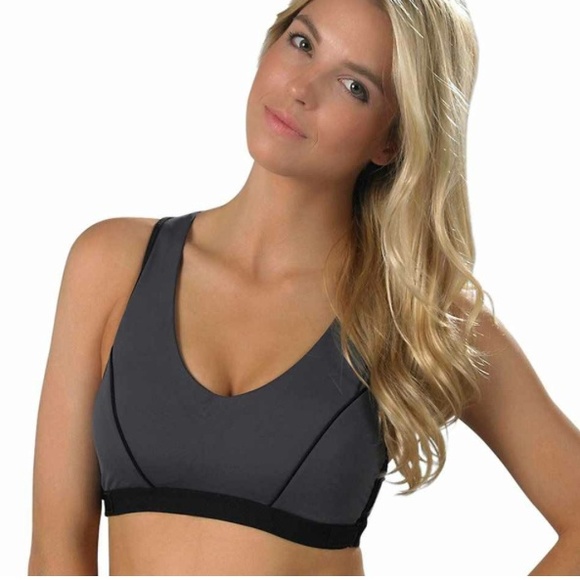💥JUST REDUCED💥Dark gray and black sports bra - Picture 1 of 4