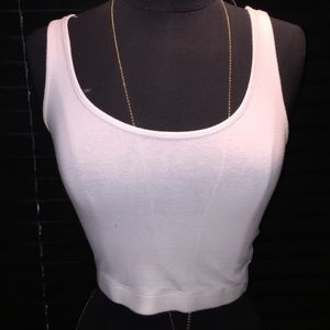 Scoop neck white crop top