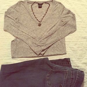 Grey long sleeve top