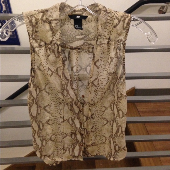 H&M Snake Print Button Down Tank