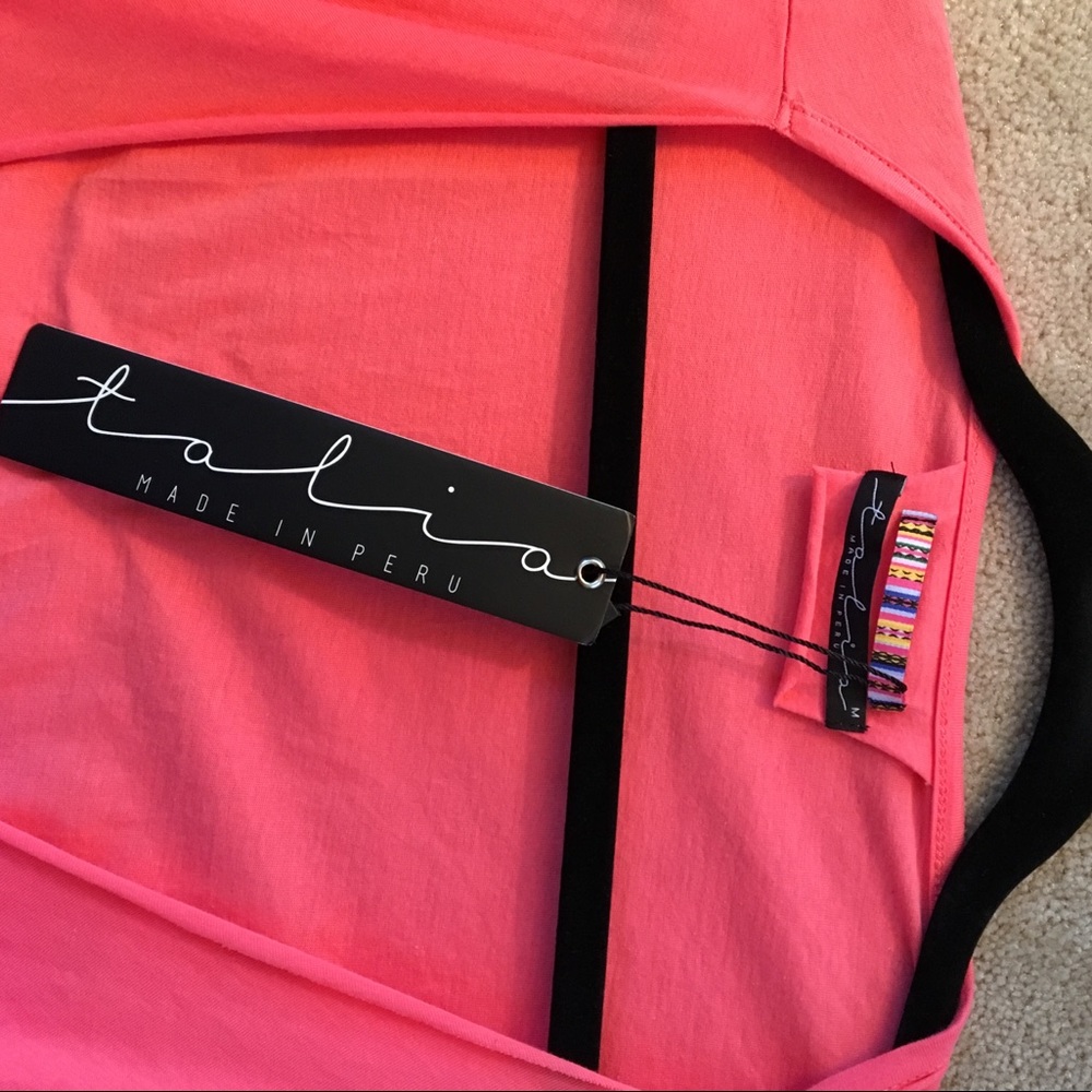 Talia coral shark tooth drape top. - Picture 2 of 6