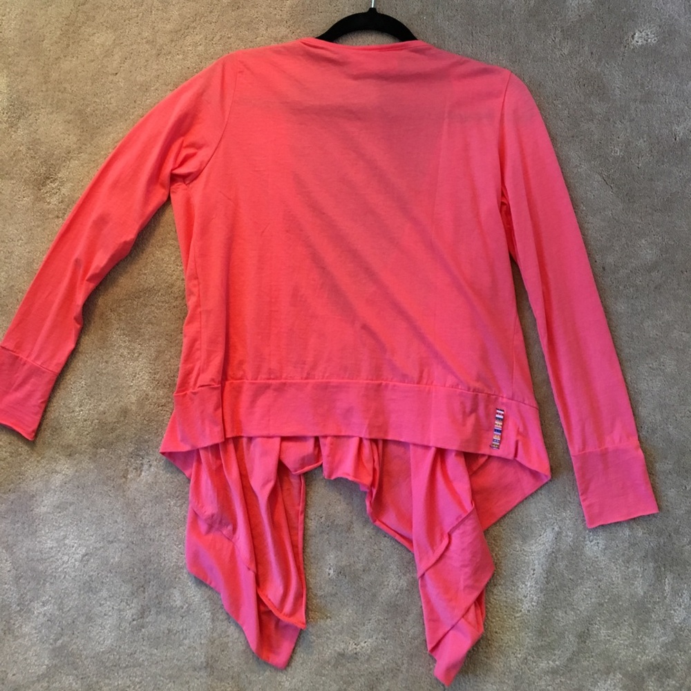 Talia coral shark tooth drape top. - Picture 3 of 6