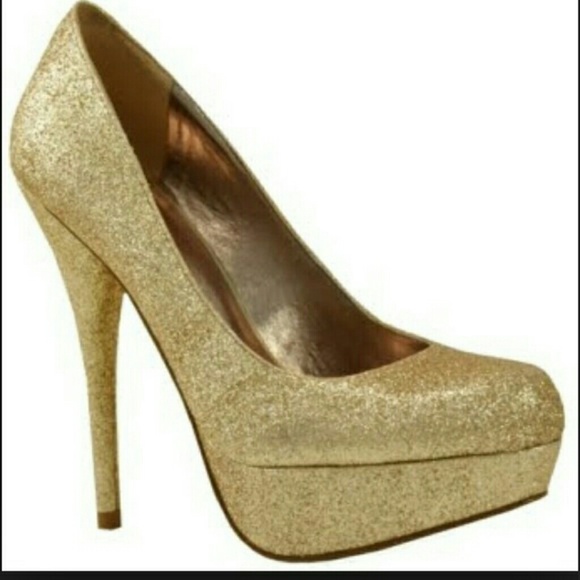 Bakers Glitter Gold Victoria G Platform Pump