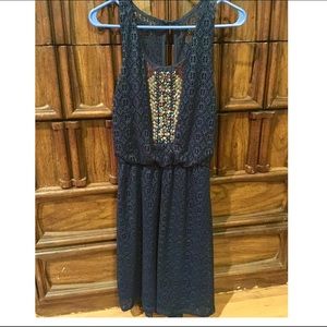 Blue dress with bead detail