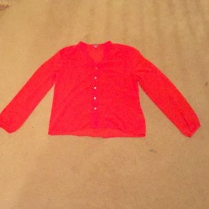Coral Button-up blouse