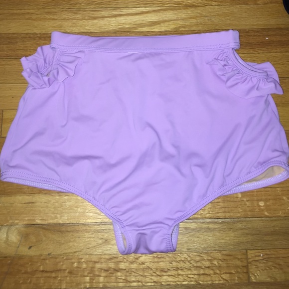 Retro high waisted light purple swim bottoms